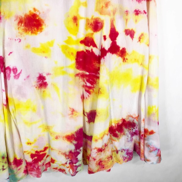 Ruby Rd Womens Plus Size 22W Skirt Tie Dye Ruby Jewel Midi Pink Yellow 1032 - Picture 4 of 11
